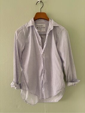 Frank & Eileen Light Lavender Micro-floral print Frank Button-Down Shirt